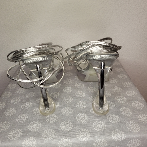 Jeffrey Campbell Primadonna Silver Platform with Clear Heel size 10 - Picture 5 of 10